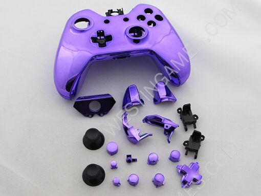 Full Mirror Chrome Housing Shell Case Replacement for XBOX ONE XB1 Wireless Controller - Purple