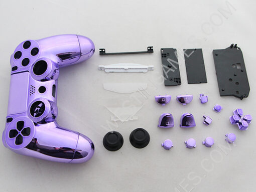 Mirror Chrome Housing Shell Case Replacement for PS4 Dualshock 4 Controller - Purple