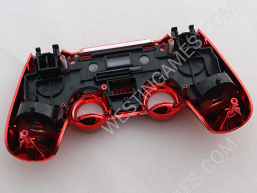Mirror Chrome Housing Shell Case Replacement for PS4 Dualshock 4 Controller - Red - Image 5