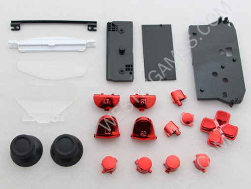 Mirror Chrome Housing Shell Case Replacement for PS4 Dualshock 4 Controller - Red - Image 7