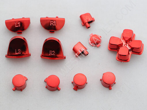 Mirror Chrome Housing Shell Case Replacement for PS4 Dualshock 4 Controller - Red - Image 8