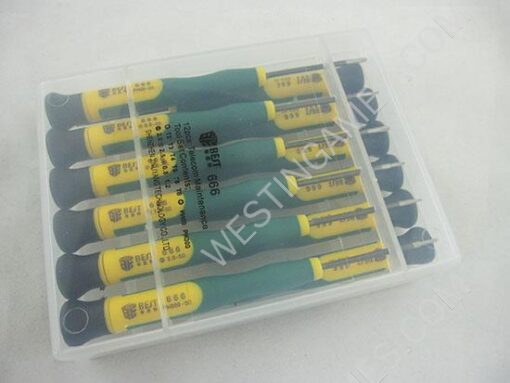 Best-666 12 in 1 CR-V Steel Screwdriver Open Repair Tool Set for Cellphone PC