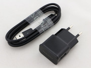 OEM 2A EU AC Adapter Wall Charger + USB Data Sync Cable for Samsung Galaxy N7100 S4 S5 - Black (A+)
