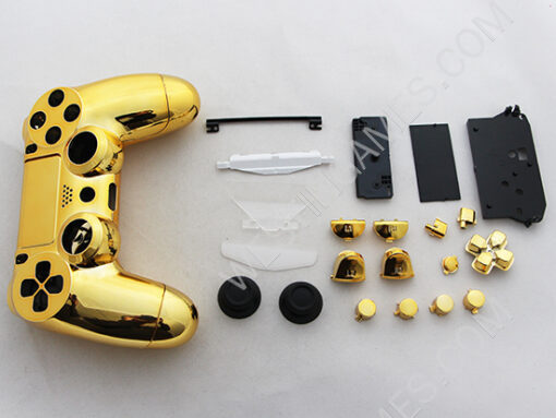 Mirror Chrome Housing Shell Case Replacement for PS4 Dualshock 4 Controller - Gold