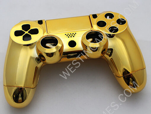 Mirror Chrome Housing Shell Case Replacement for PS4 Dualshock 4 Controller - Gold - Image 5