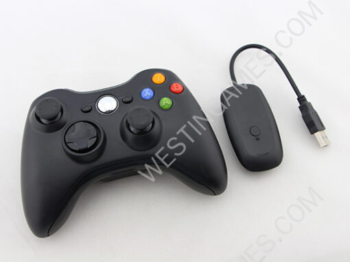 2-in-1 2.4g Wireless Controller with Receiver for XBOX 360 and PC Computer - Black - Image 3