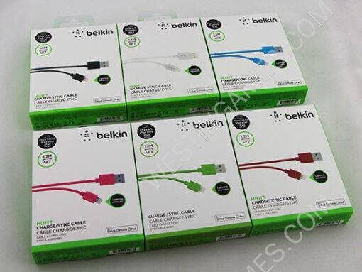 1.2m Belkin Lightning Charging Data Sync Cable for iPhone 5/5S iPad Mini - 6 Colors