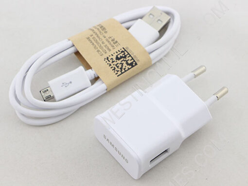 OEM 2A EU AC Adapter Wall Charger + USB Data Sync Cable for Samsung Galaxy N7100 S4 S5 - White (A+)