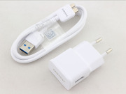 Original AC Adapter Wall Charger with USB 3.0 Sync Data Cable for Samsung Galaxy S5 NOTE III - White