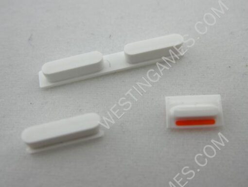 3 in 1 Replacement Power Button + Vibrate Switch + Volume Rocker Set for iPhone 5C - White