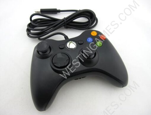 Wired Controller Gampad with Red Packing for XBOX 360 and Windows PC - Black - Image 2