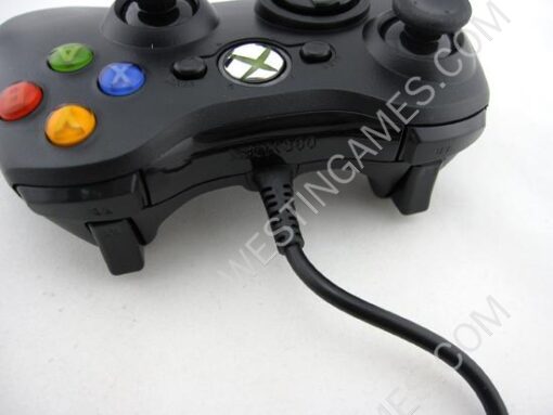 Wired Controller Gampad with Red Packing for XBOX 360 and Windows PC - Black - Image 3