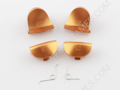Metal R1L1 and R2L2 Triggers Button Kits with Springs for PS4 Controller JDM-001/010/020 - Gold