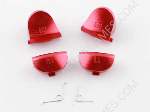 Metal R1L1 and R2L2 Triggers Button Kits with Springs for PS4 Controller JDM-001/010/020 - Red