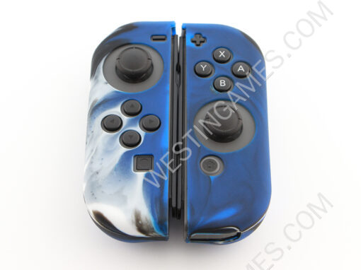 Protective Anti-Slip Soft Camo Silicone Skin Case Set for NS switch Joy-Con Controller - Blue - Image 3