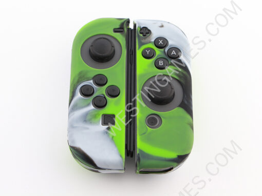 Protective Anti-Slip Soft Camo Silicone Skin Case Set for NS switch Joy-Con Controller - Green - Image 3