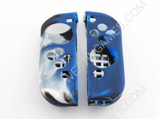Complete Protective Anti-Slip Soft Camo Silicone Skin Case Set for NS Switch Console - Blue - Image 2