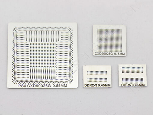 PS4 GPU CXD90026G CXD90025G DDR3 DDR5 BGA Direct Heat Stencil Template Kit (4 Piece Kit)