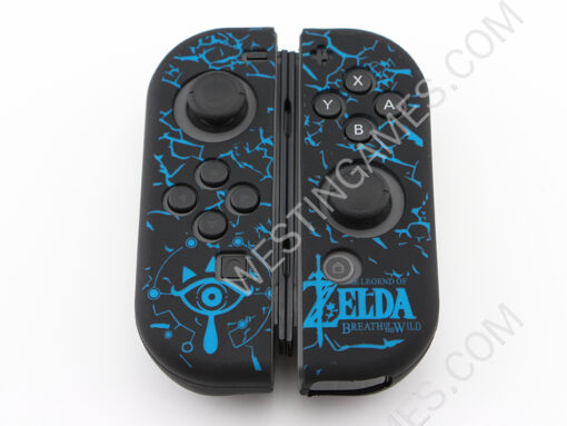Protective Anti-Slip Soft Zelda Silicone Skin Case for NS switch Joy-Con Controller - Black/Blue - Image 3