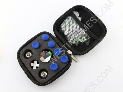31Pcs Metal Swap Thumsticks Grip D-Pad and ABXY Button Set for all PS4 Controller - Blue - Image 8