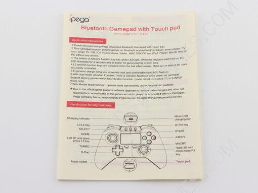 IPEGA PG-9069 Wireless Bluetooth Gamepad Controller with Touch PaD for IOS Android TV Tablet PC - Image 10