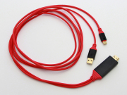 USB TYPE-C 3.1 4K UHD to HDMI Cable with Samrt Power Charge for Macbook Galasy S8 Android Phone Red 03