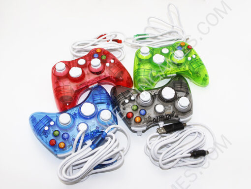 Transparent Clear USB Wired Controller with Afterglow LED Light for XBOX360 and PC