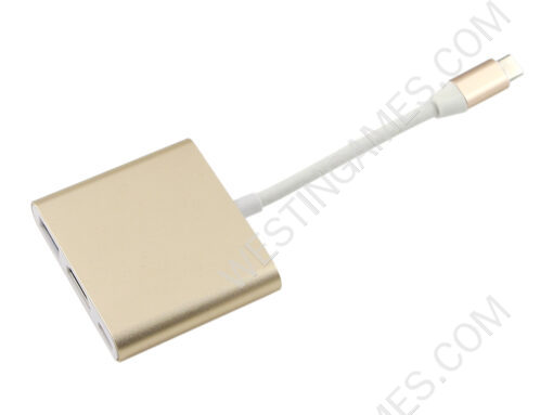3in1 Type-C 4K 30Hz HD Dock Converter Adapter for Ns Switch Samsung S8 Macbook - Gold - Image 2