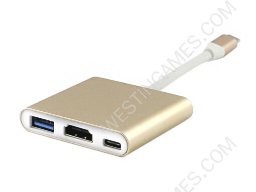 3in1 Type-C 4K 30Hz HD Dock Converter Adapter for Ns Switch Samsung S8 Macbook - Gold - Image 3