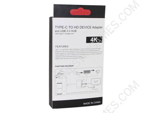 3in1 Type-C 4K 30Hz HD Dock Converter Adapter for Ns Switch Samsung S8 Macbook - Gold - Image 5
