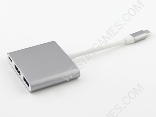 3in1 Type-C 4K 30Hz HD Dock Converter Adapter for Ns Switch Samsung S8 Macbook - Grey - Image 2
