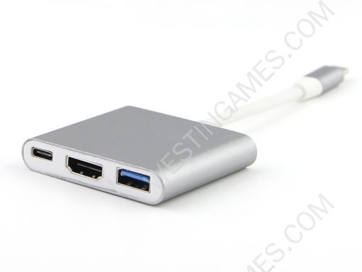 3in1 Type-C 4K 30Hz HD Dock Converter Adapter for Ns Switch Samsung S8 Macbook - Grey - Image 3