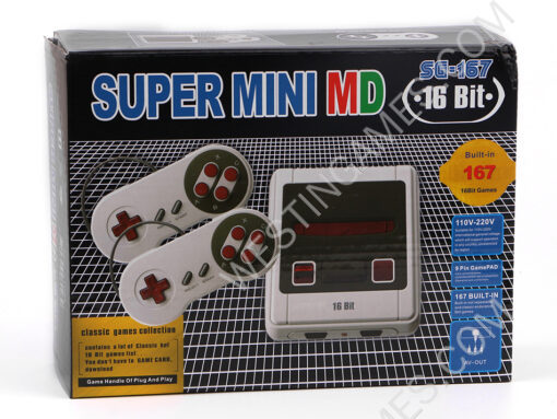Sega 16 Bit Super Mini MD SG-167 Retro Classic Game Console 167 Games AV Out