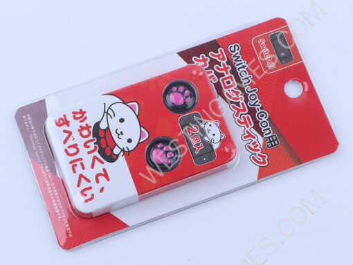 Premium Cute Cat Claw Design Anti-slip Thumb Stick Grips Caps for Nintendo Switch Joy-con Red