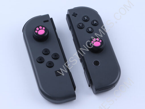 Premium Cute Cat Claw Design Anti-slip Thumb Stick Grips Caps for Nintendo Switch Joy-con Red - Image 3