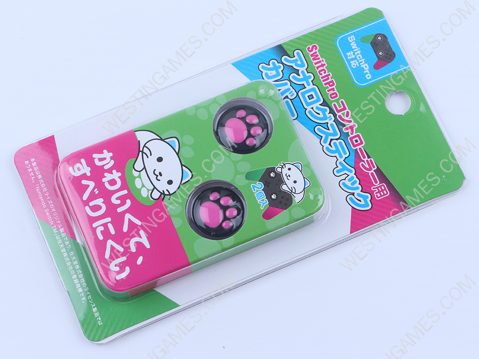 Premium Cute Cat Claw Design Anti-slip Thumb Stick Grips Caps for Nintendo Switch Pro Blue