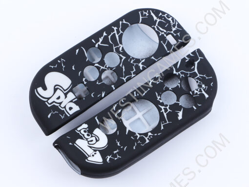 Protective Anti-Slip Soft Splatooh 2 Silicone Skin Case for Switch Joy-Con Controller - Black/White