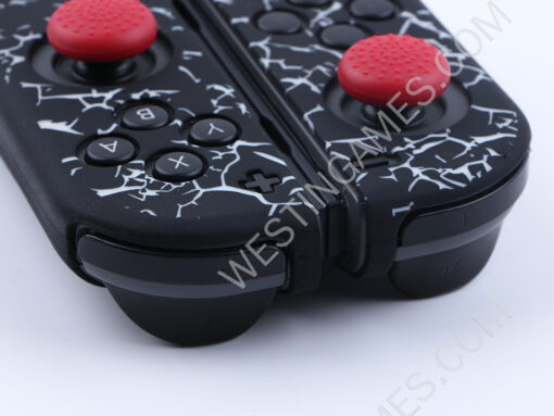 Protective Anti-Slip Soft Splatooh 2 Silicone Skin Case for Switch Joy-Con Controller - Black/White - Image 4