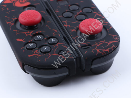 Protective Anti-Slip Soft Splatooh 2 Silicone Skin Case for Switch Joy-Con Controller - Black/Red - Image 4