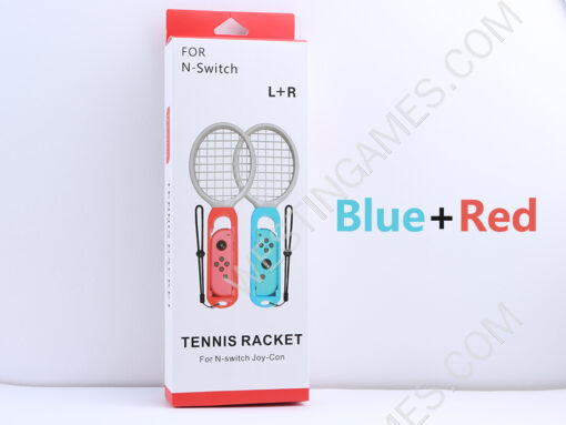 Tennis Racket Packeg Twin Pack for Switch Joycon Controller - Red/Blue
