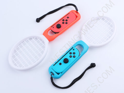 Tennis Racket Packeg Twin Pack for Switch Joycon Controller - Red/Blue - Image 3