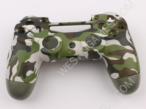 Replacement Top and Bottom Housing Shell Case for PS4 Controller JDM-040/050 - Camouflage Green