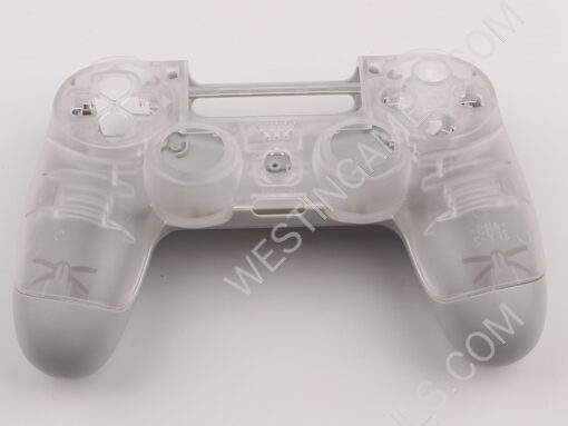 Replacement Top and Bottom Housing Shell Case for PS4 Controller JDM-040/050 - Clear White