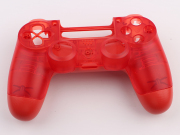 Replacement Top and Bottom Housing Shell Case for PS4 Controller JDM-040/050 - Clear Red