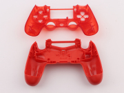 Replacement Top and Bottom Housing Shell Case for PS4 Controller JDM-040/050 - Clear Red 03