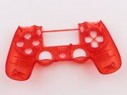 Replacement Top and Bottom Housing Shell Case for PS4 Controller JDM-040/050 - Clear Red 04