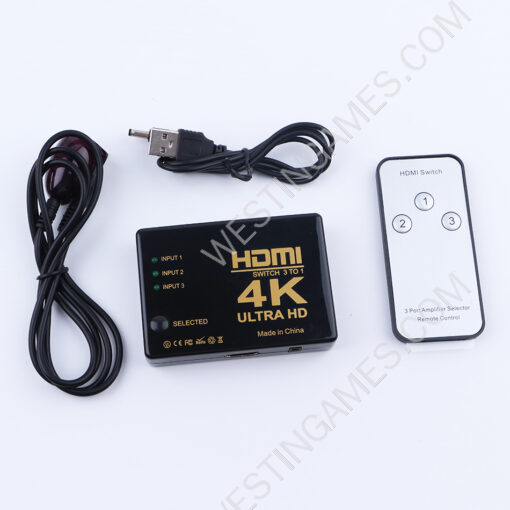 HDMI 4K Switch 3 in 1 out Port Switcher Selector Splitter Hub Infrared remote control for 1080p HDTV - Image 2