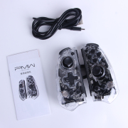 iine Left and Right Wireless joycon controller with Handle Grip for NS switch Console - Clear White 03