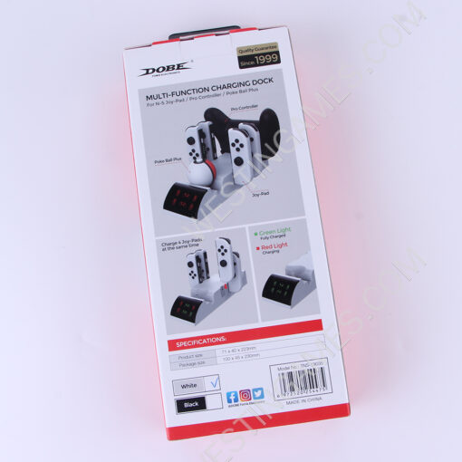 TNS 19035 Charging Dock pro Charger Station 8 in 1 For Nintendo Switch OLED Joypad White - Image 2