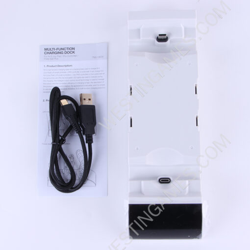 TNS 19035 Charging Dock pro Charger Station 8 in 1 For Nintendo Switch OLED Joypad White - Image 3